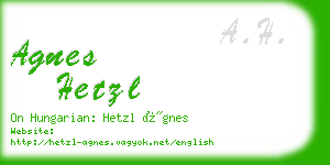 agnes hetzl business card